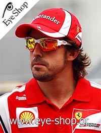 Fernando Alonso φορώντας τα γυαλιά ηλίου Oakley jawbone 9089