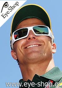 Formula 1 Lotus Pilot Heikki Kovalainen wearing Oakley Fuel Cell