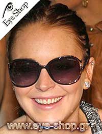 Lindsey Lohan φορώντας τα γυαλιά ηλίου Roberto Cavalli 530s Viola