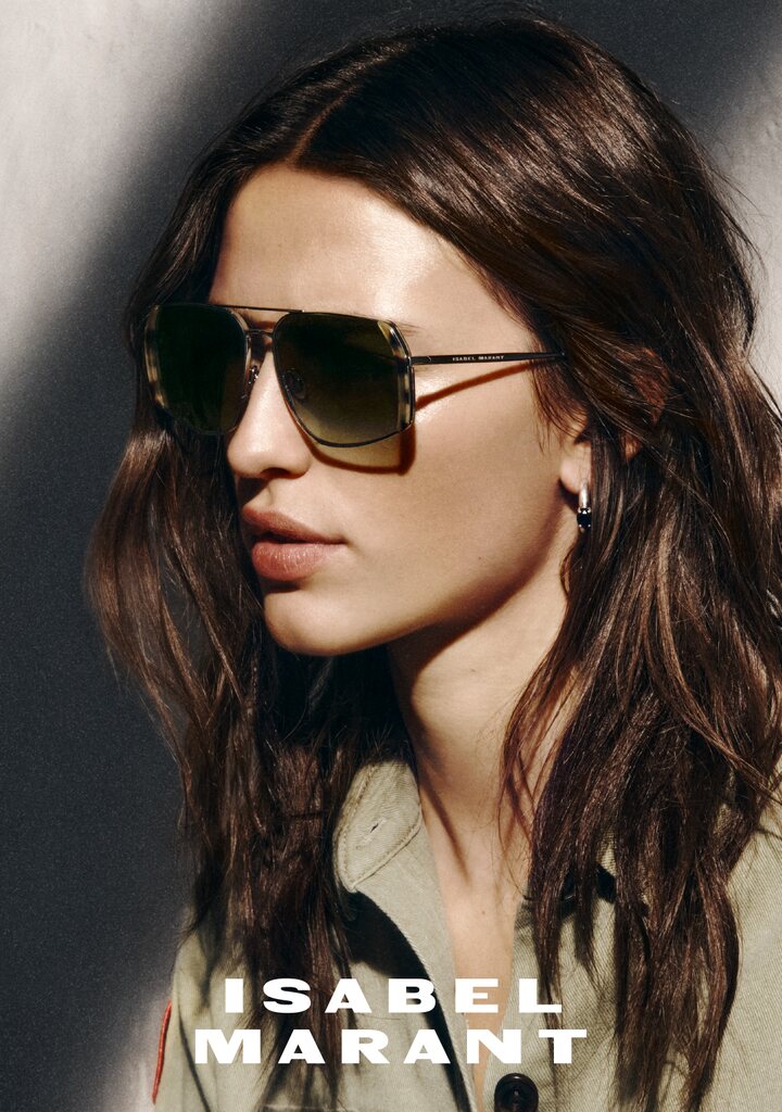 Isabel Marant SS26 backstage — boho γυαλιά ηλίου με oversized σκελετό, Eye-Shop