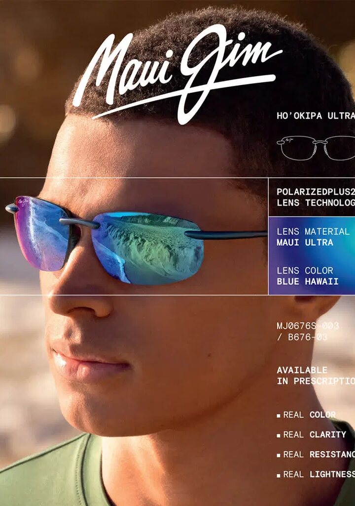Maui Jim Hookipa Ultra SS26 — polarized γυαλιά ηλίου PolarizedPlus2 με φακό Blue Hawaii, Eye-Shop