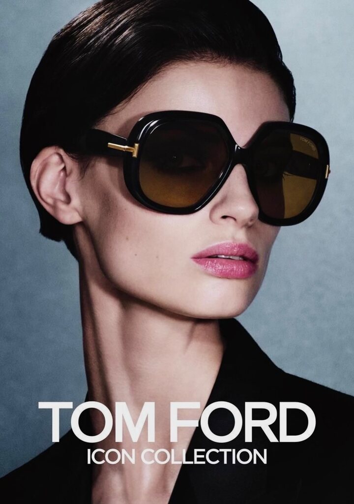 Tom Ford Icon — Oversized Γυαλιά Ηλίου με Χρυσές Λεπτομέρειες — TOM-FORD