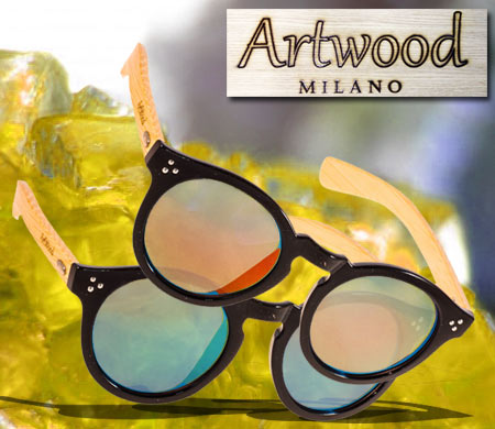 Στρογγυλά Ξύλινα γυαλιά ηλίου ArtWood — ARTWOOD-MILANO