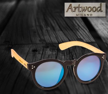 Στρογγυλά ξύλινα γυαλιά ηλίου Artwood-Milano