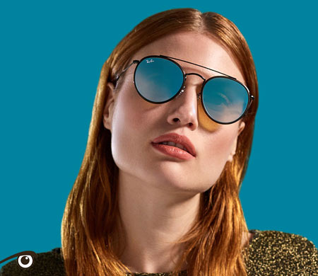 RAYBAN® Round Double Bridge Sunglasses — RAYBAN