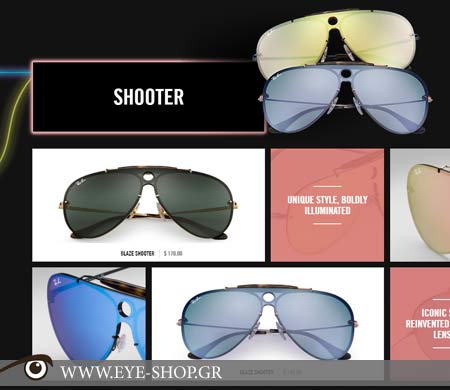 Το Blaze παρουσιάζεται στα κλασσικά στυλ Ray-Ban, όπως το Round, Clubmaster, Shooter και ένα προκλητικό νέο θηλυκό σχήμα cat-eye.<br><br>