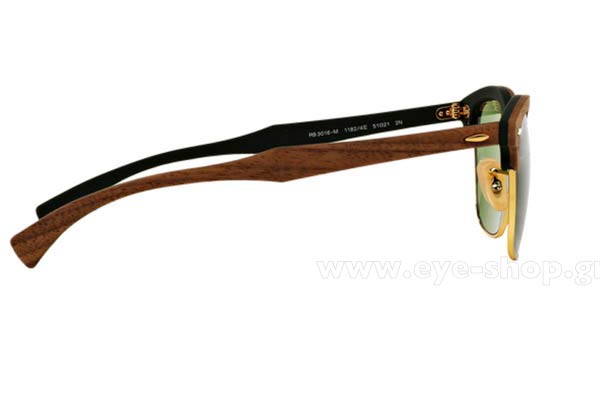 RAYBAN Clubmaster Wood 3016M Γυαλια Ηλιου 