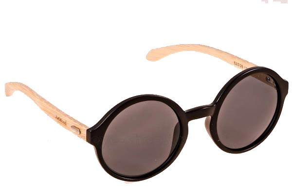 Γυαλια Ηλιου Artwood-Milano Bambooline-Oval-MP200 Matte Black - bamboo temples size 52 Τιμή: 79,80