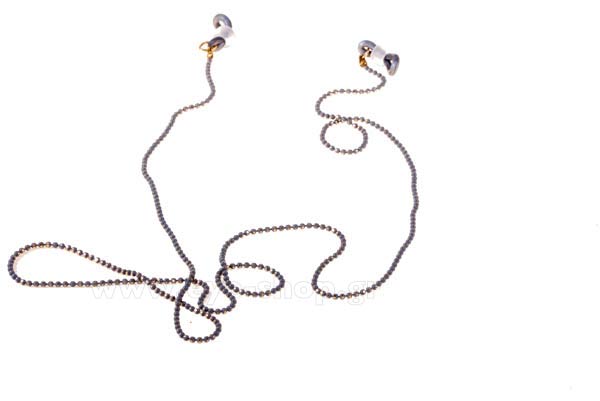 Αξεσουάρ γυαλιών - κορδόνια  Grippy ThinChain-round gray gold Τιμή: 11,25