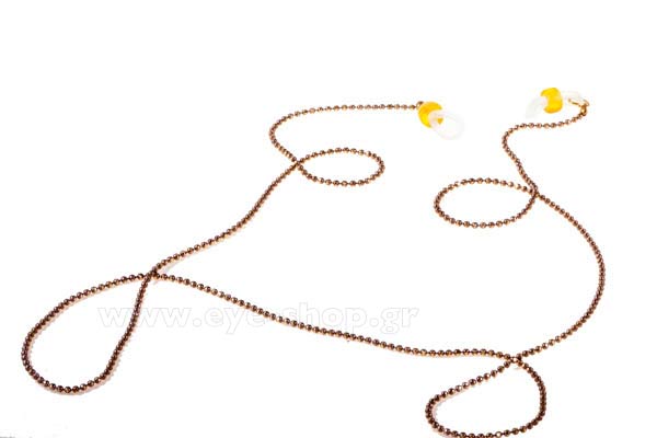 Αξεσουάρ γυαλιών - κορδόνια  Grippy ThinChain-round brown bronze gold Τιμή: 12,00