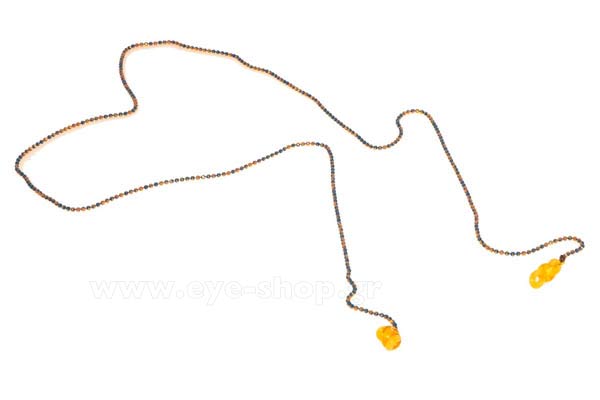 Αξεσουάρ γυαλιών - κορδόνια  Grippy ThinChain-round BluGoldBrown Τιμή: 11,25